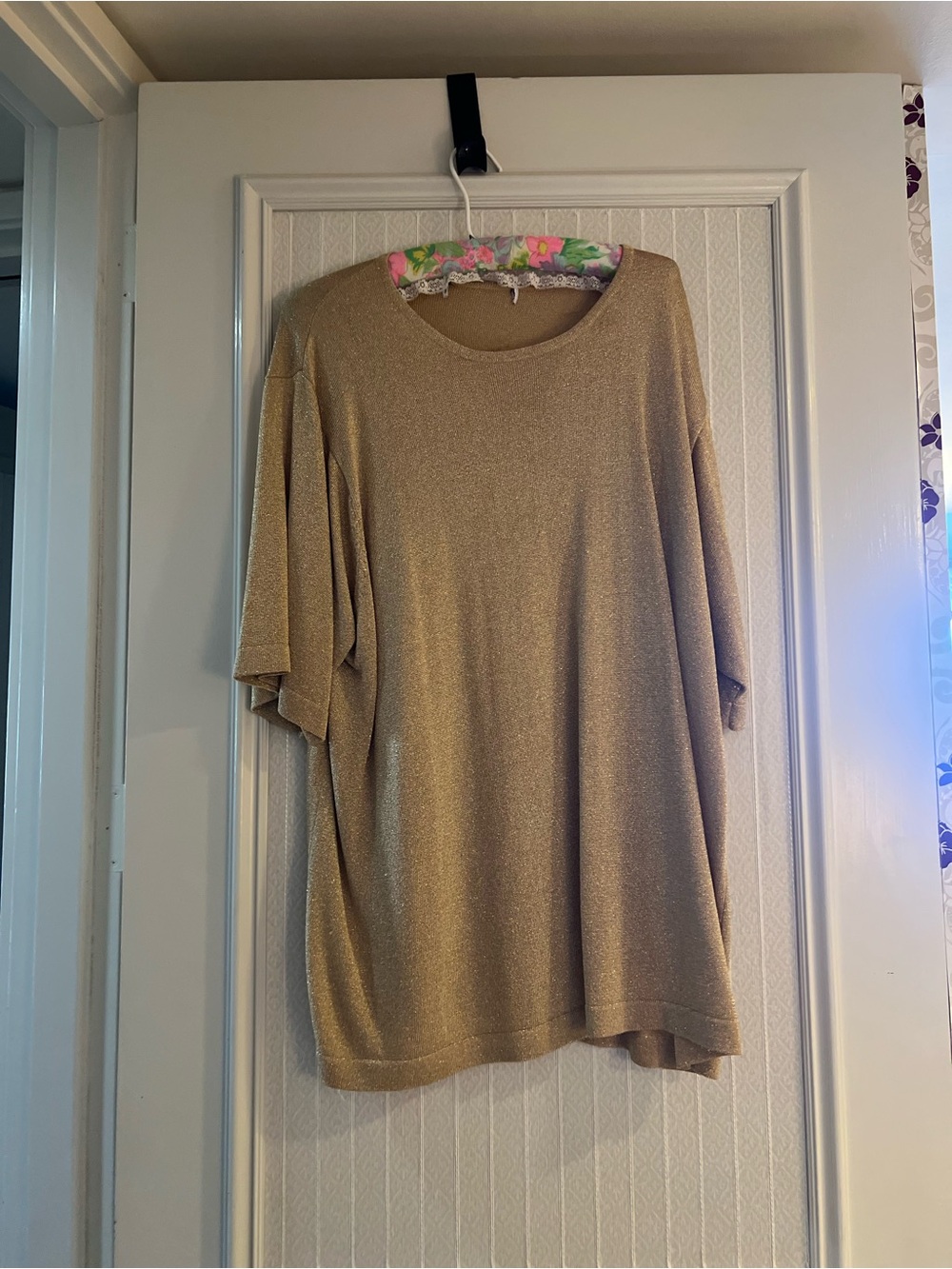 Woman’s Metallic Gold Short-Sleeve Tee